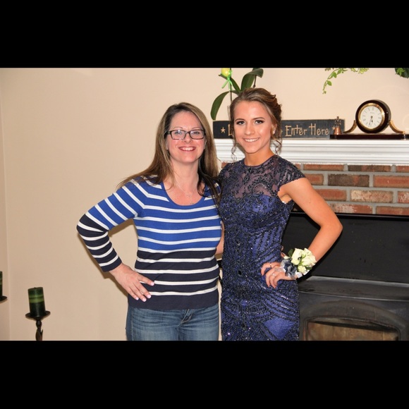 Navy Sherri Hill Prom Dress - Picture 4 of 8